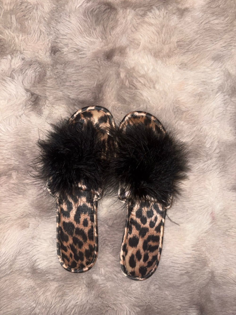 INC International Concepts Leopard Slide Slippers with Black Faux Fur